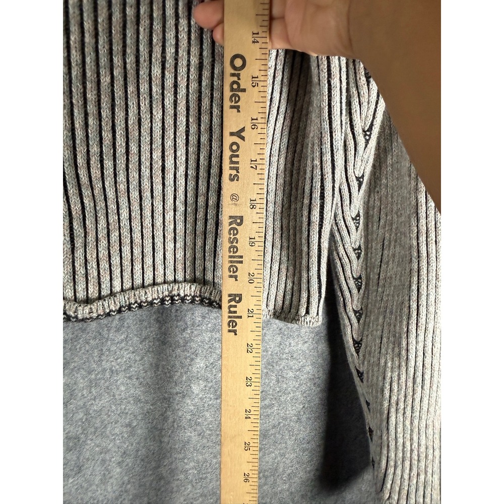 Lululemon Alpaca‎ Wool Blend Ribbed Sweater Womens Size 12 Grey Black LW3GKGS - Picture 5 of 8
